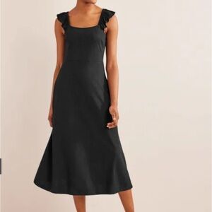 Boden Frill Detail Jersey Midi Dress size 6 pockets